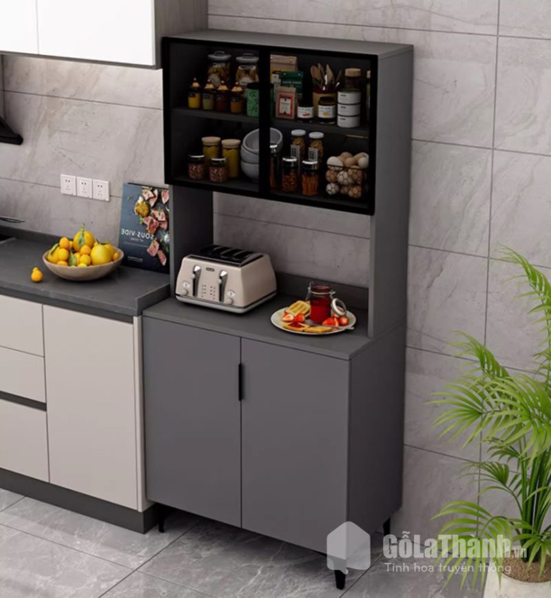 tủ bếp cánh kính thanh lịch