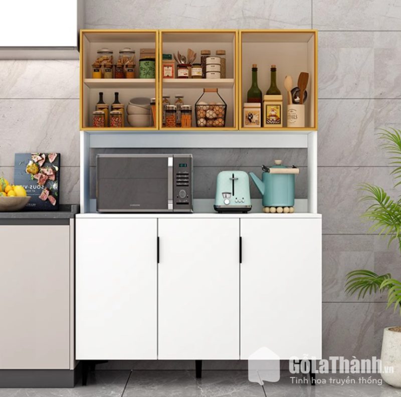 tủ bếp cánh kính thanh lịch