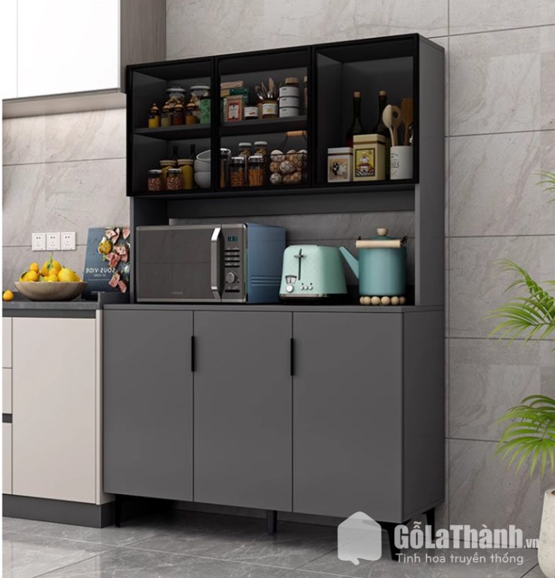 tủ bếp cánh kính thanh lịch