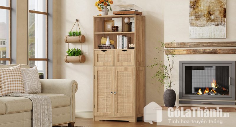 tủ đồ nhà bếp cánh lưới mây