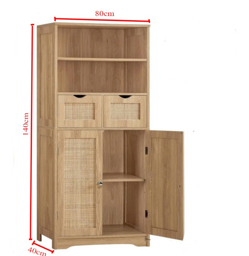 tủ đồ nhà bếp cánh lưới mây