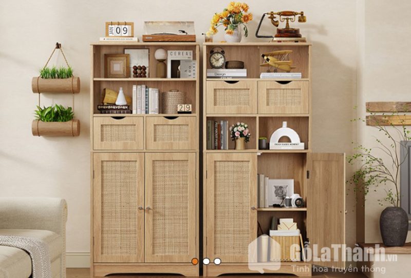 tủ đồ nhà bếp cánh lưới mây