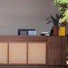 Quầy lễ tân chữ L phong cách vintage GHT-4628