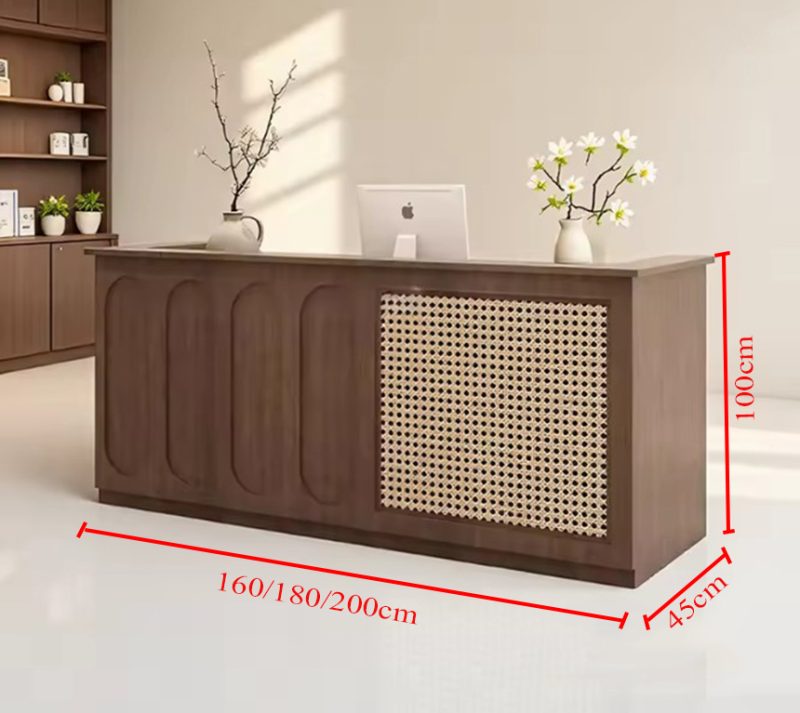 quầy lễ tân điểm lưới cánh mây