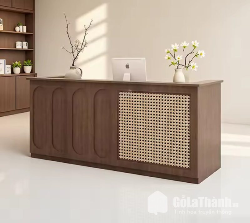 quầy lễ tân điểm lưới mây