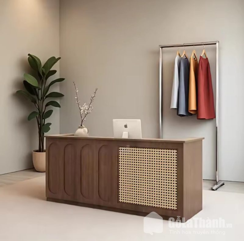 quầy lễ tân điểm lưới mây