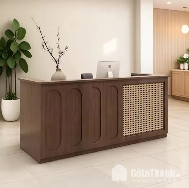 quầy lễ tân điểm lưới mây