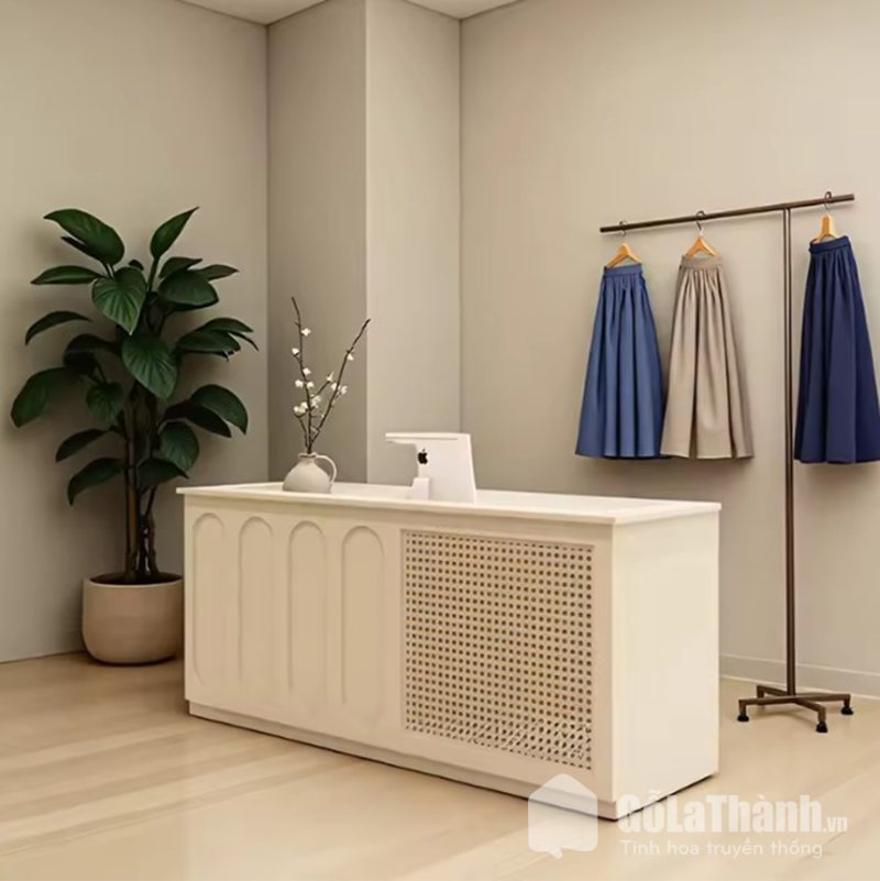 quầy lễ tân điểm lưới cánh mây