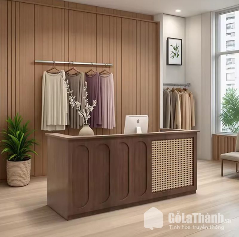 quầy lễ tân điểm lưới cánh mây