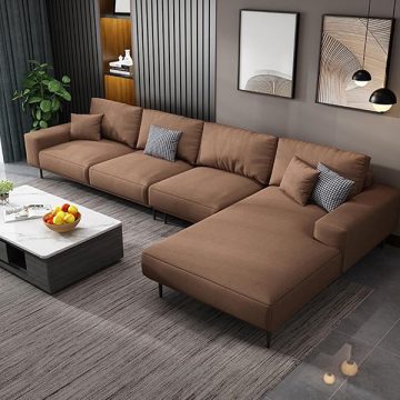 sofa da góc chữ L cao cấp