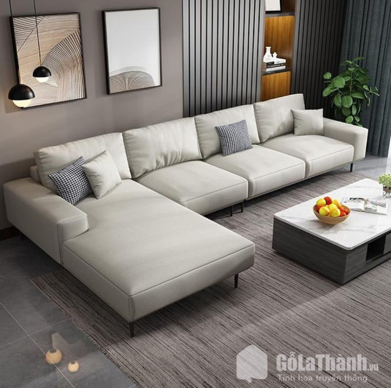 sofa da góc chữ L cao cấp
