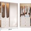 tủ áo cánh kính kết hợp cửa lùa