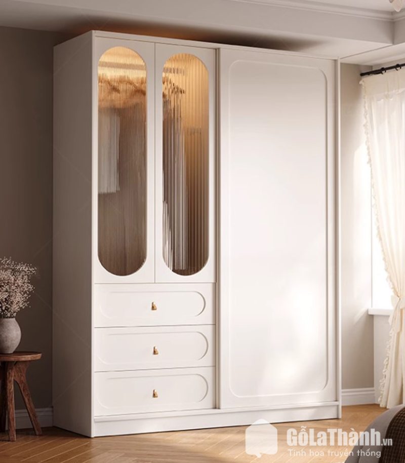 tủ áo cánh kính kết hợp cửa lùa
