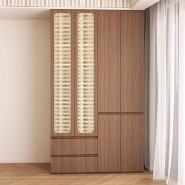 tủ áo gỗ phối cánh mây