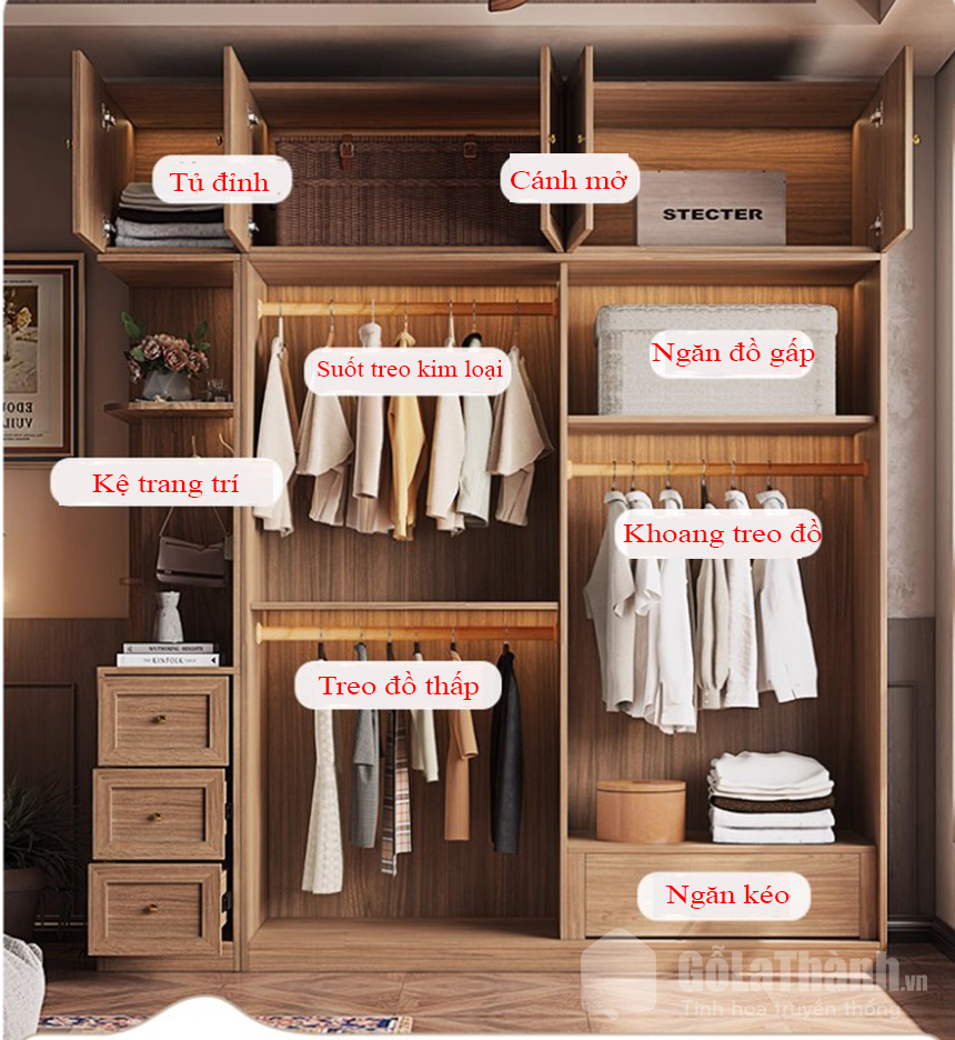 tủ quần áo thiết kế sang trọng