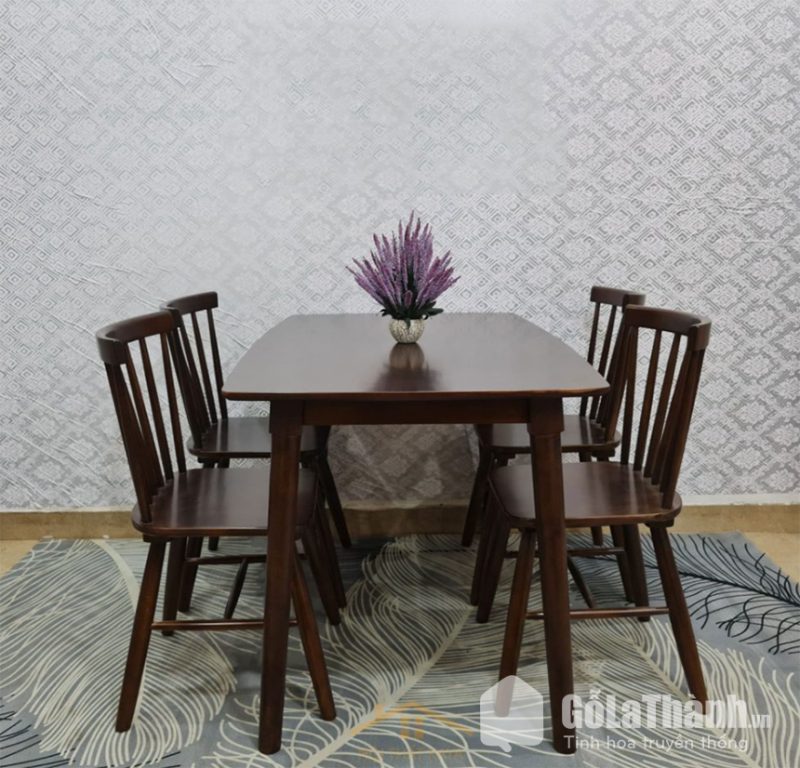 bàn ghế ăn gỗ tự nhiên 4 ghế