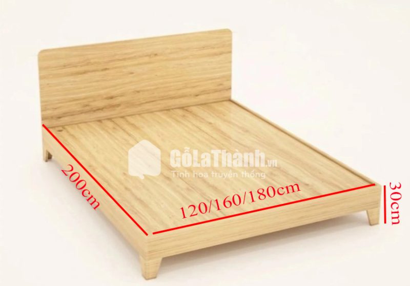 kích thước giường gỗ đơn giản