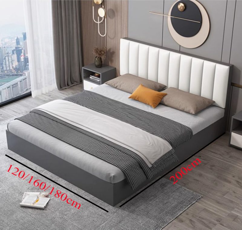 giường ngủ đầu giường cao bọc da