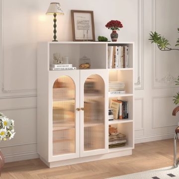 tủ trang trí cánh kính sọc