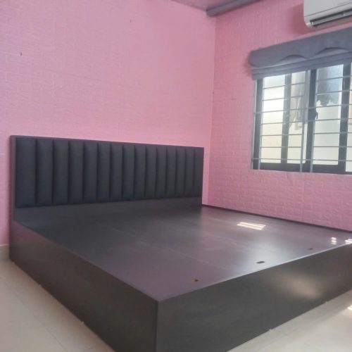 Giường thiết kế đầu giường cao bọc da sang trọng GHT-512 photo review