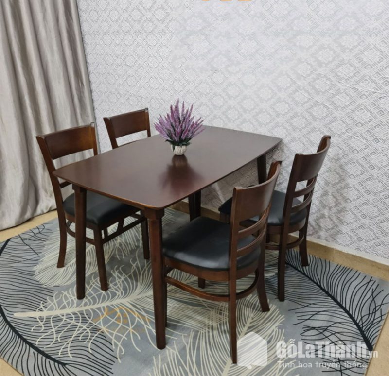 bàn ăn 4 ghế gỗ tự nhiên