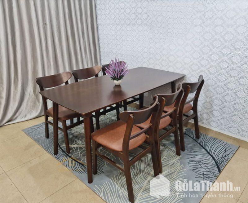 bàn ăn 6 ghế gỗ tự nhiên