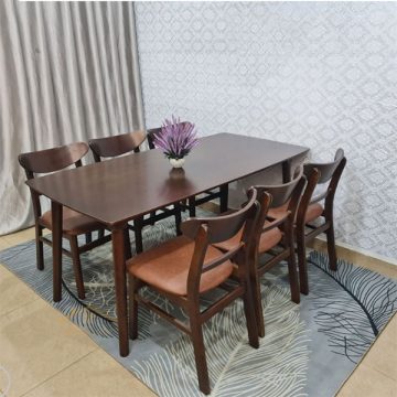 bàn ăn 6 ghế gỗ tự nhiên