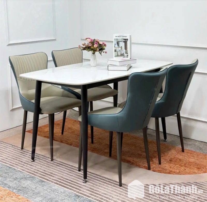 bộ bàn ăn mặt đá ceramic