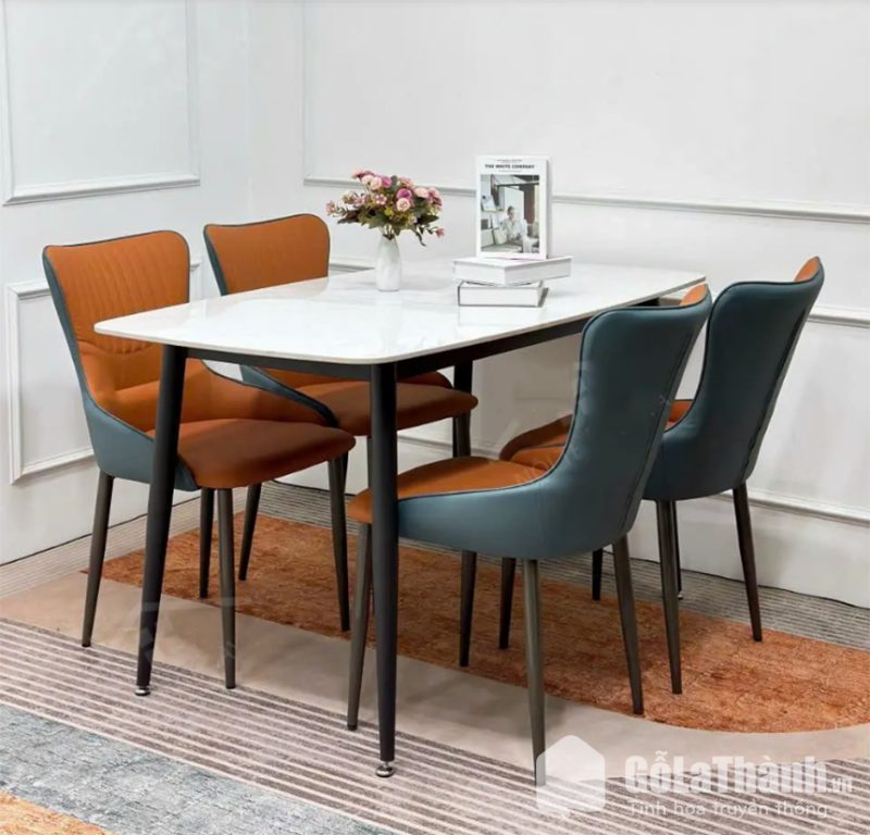 bộ bàn ăn mặt đá ceramic