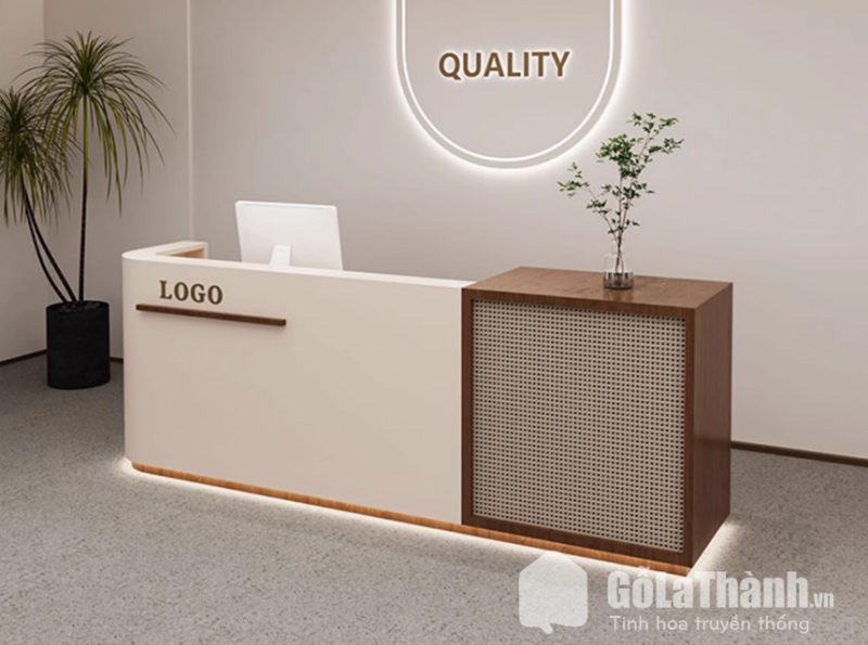 quầy lễ tân dáng cong hiện đại