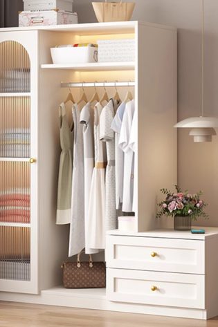 tủ áo kết hợp kệ đầu giường