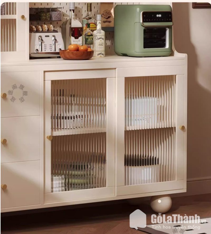 tủ bếp chân tròn thiết kế độc đáo