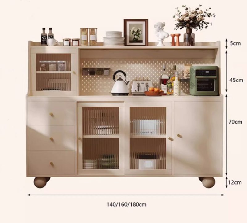 tủ bếp chân tròn thiết kế độc đáo