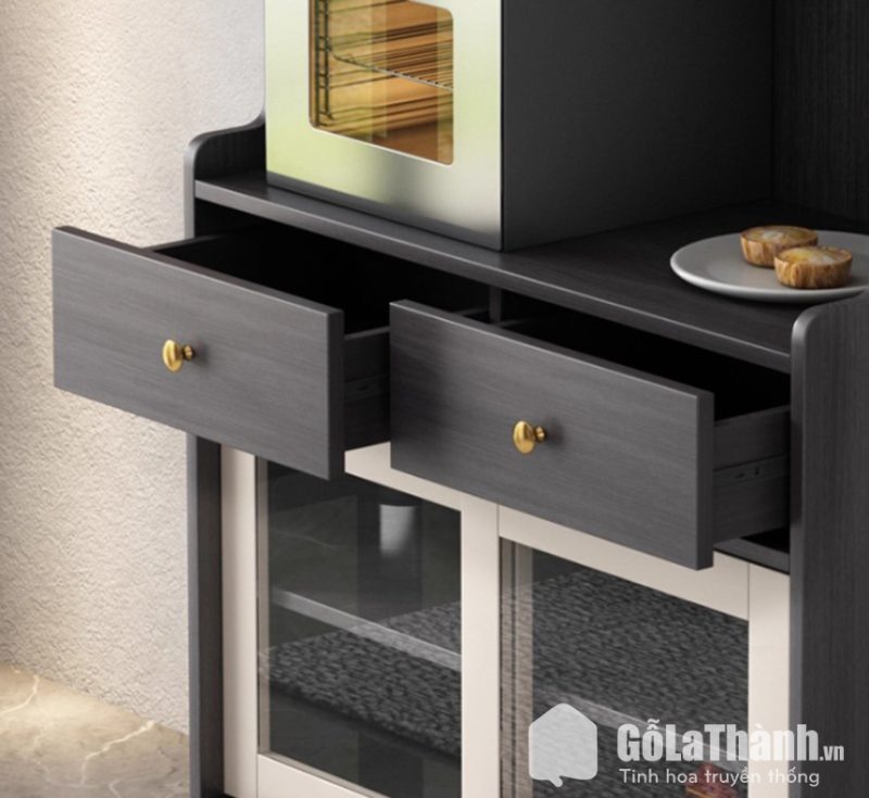 tủ đồ nhà bếp cửa lùa cánh kính