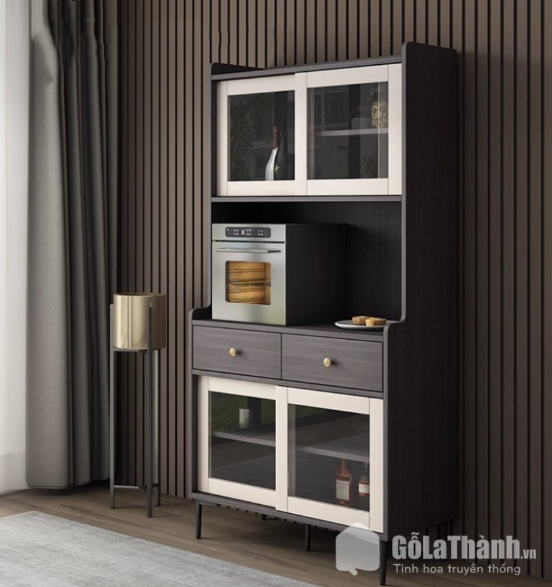 tủ đồ nhà bếp cửa lùa cánh kính