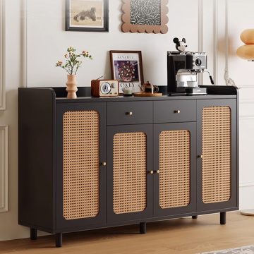 tủ gỗ để đồ kết hợp trang trí