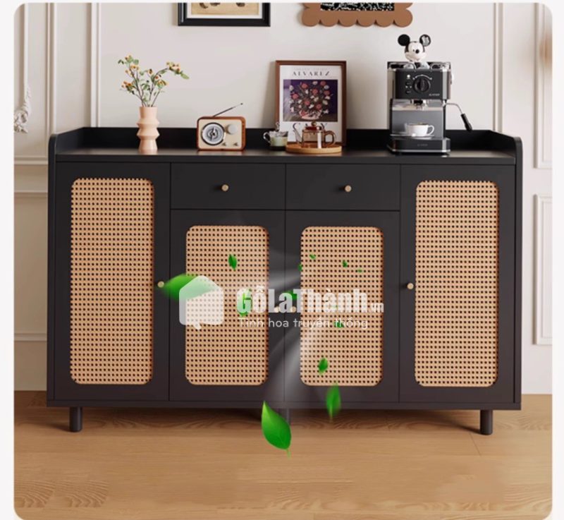tủ gỗ để đồ kết hợp trang trí