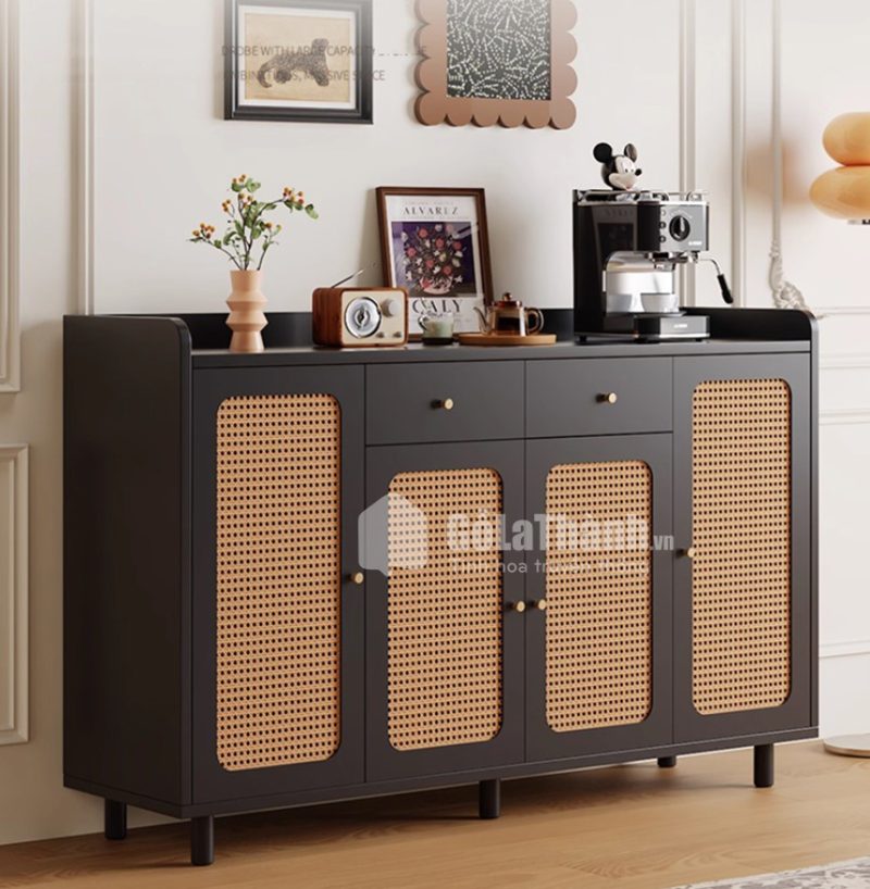 tủ gỗ để đồ kết hợp trang trí