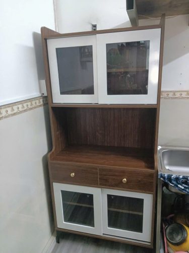 Tủ đồ nhà bếp cửa lùa cánh kính hiện đại đẹp GHT-51700 photo review