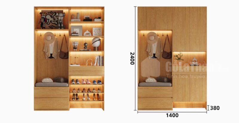tủ áo kích trần kích thước lớn