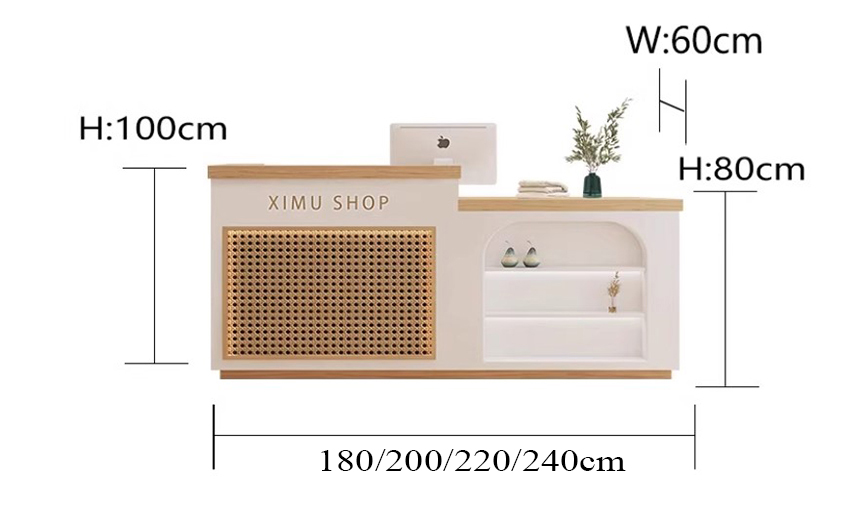 quầy lễ tân điểm lưới cánh mây
