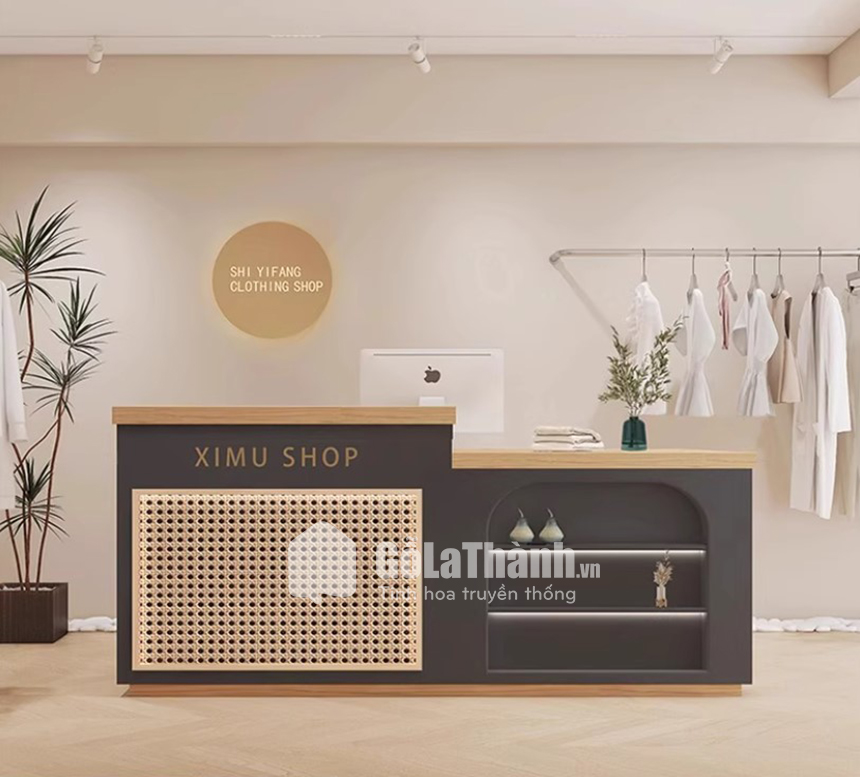 quầy lễ tân điểm lưới mây