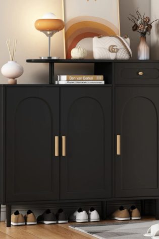 tủ để giày dép chân gỗ tự nhiên