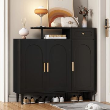 tủ để giày dép chân gỗ tự nhiên