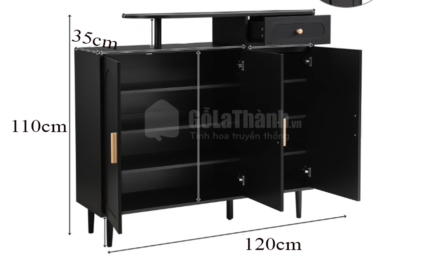 tủ để giày dép chân gỗ tự nhiên