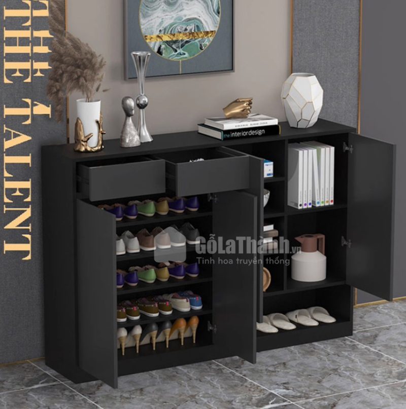 tủ để giày đẹp chân gỗ tự nhiên