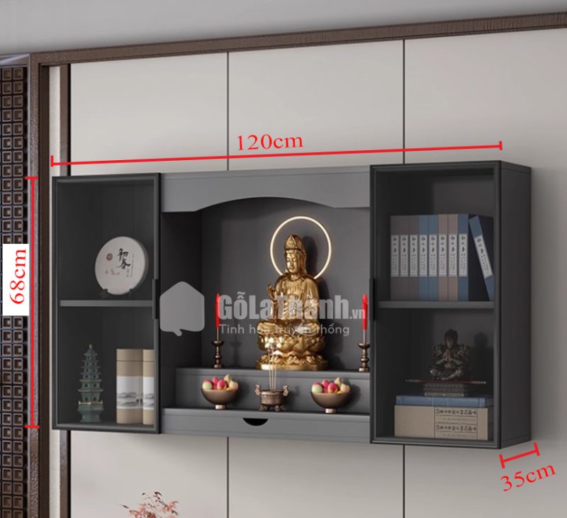 tủ thờ phật treo tường hiện đại