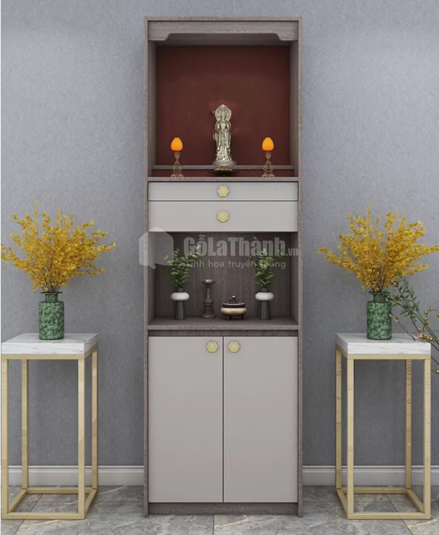 tủ thờ 2 tầng thiết kế nhỏ gọn