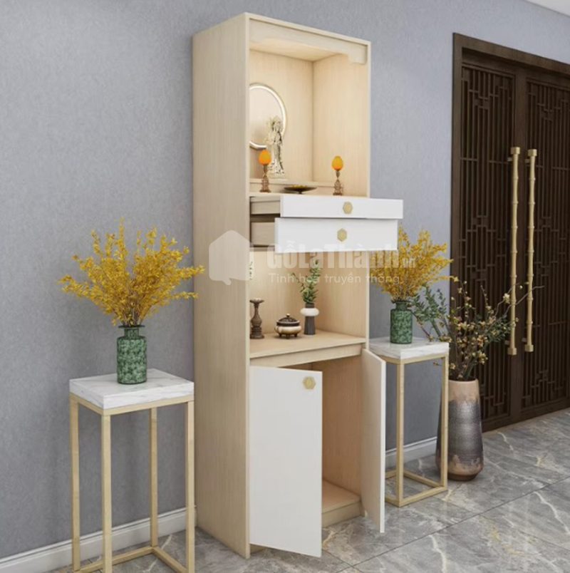 tủ thờ 2 tầng thiết kế nhỏ gọn