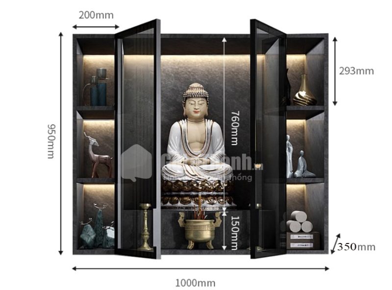 tủ thờ treo tường hiện đại sang trọng
